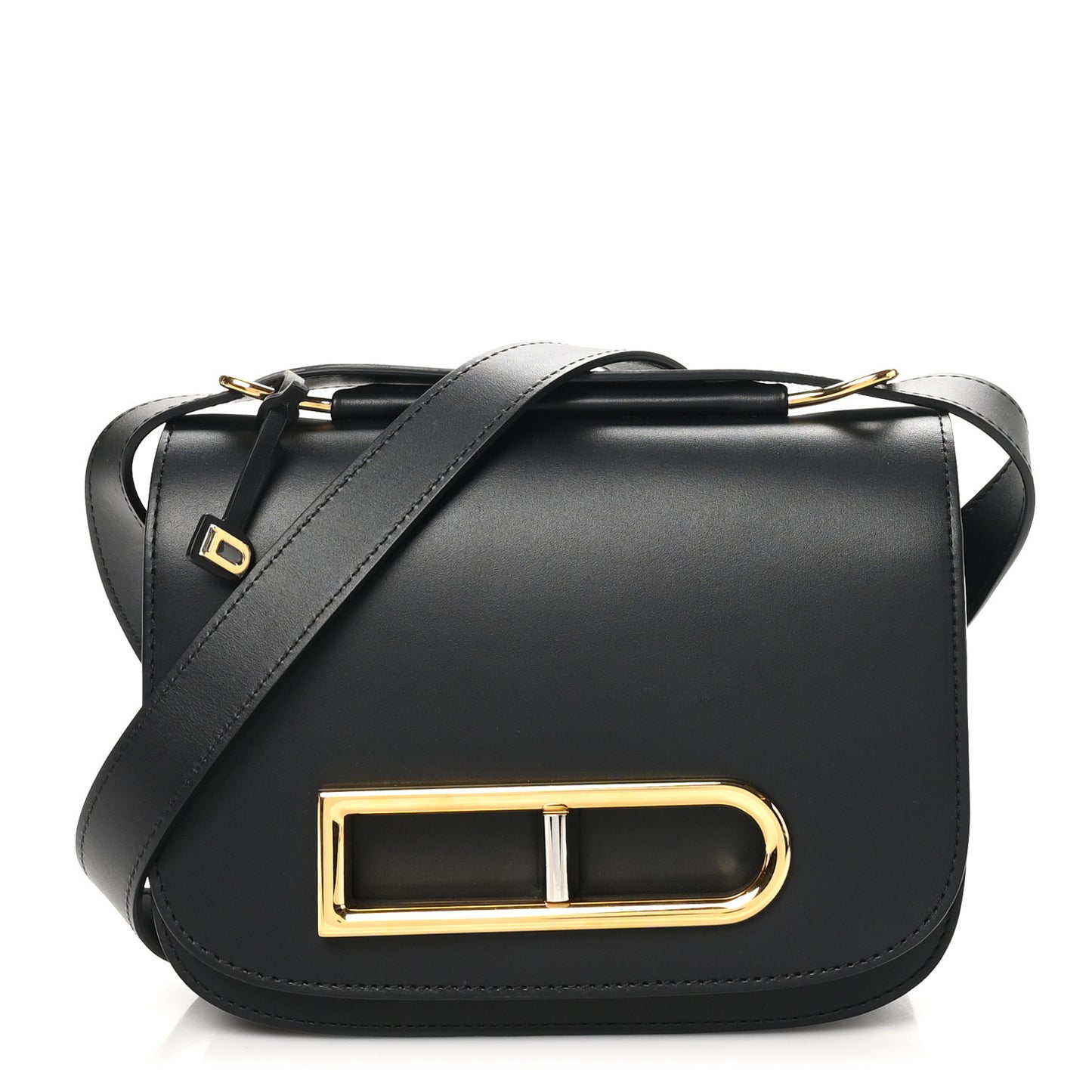 Olen Calfskin Small Lingot Crossbody Black