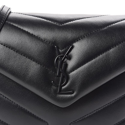 Saint Laurent Calfskin Y Quilted Monogram Toy Loulou Crossbody Bag Black 9 of 11