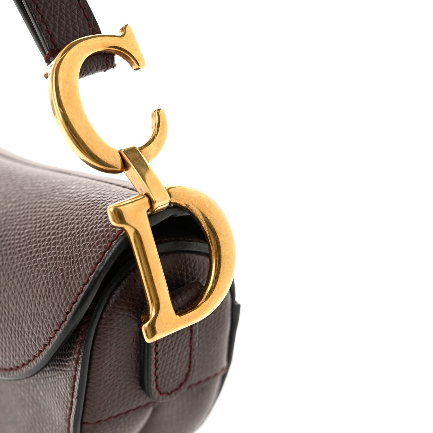 Christian Dior Grained Calfskin Mini Saddle Bag Plum 12 of 12