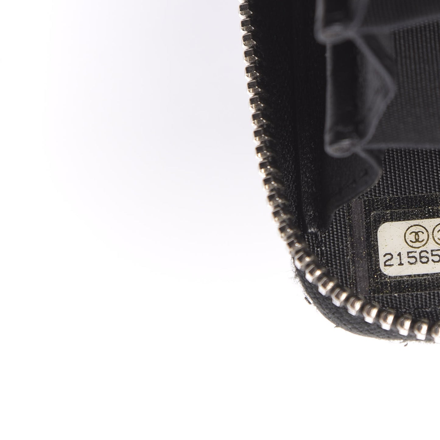 Lambskin Quilted Crossing Zip Around Coin Purse Black