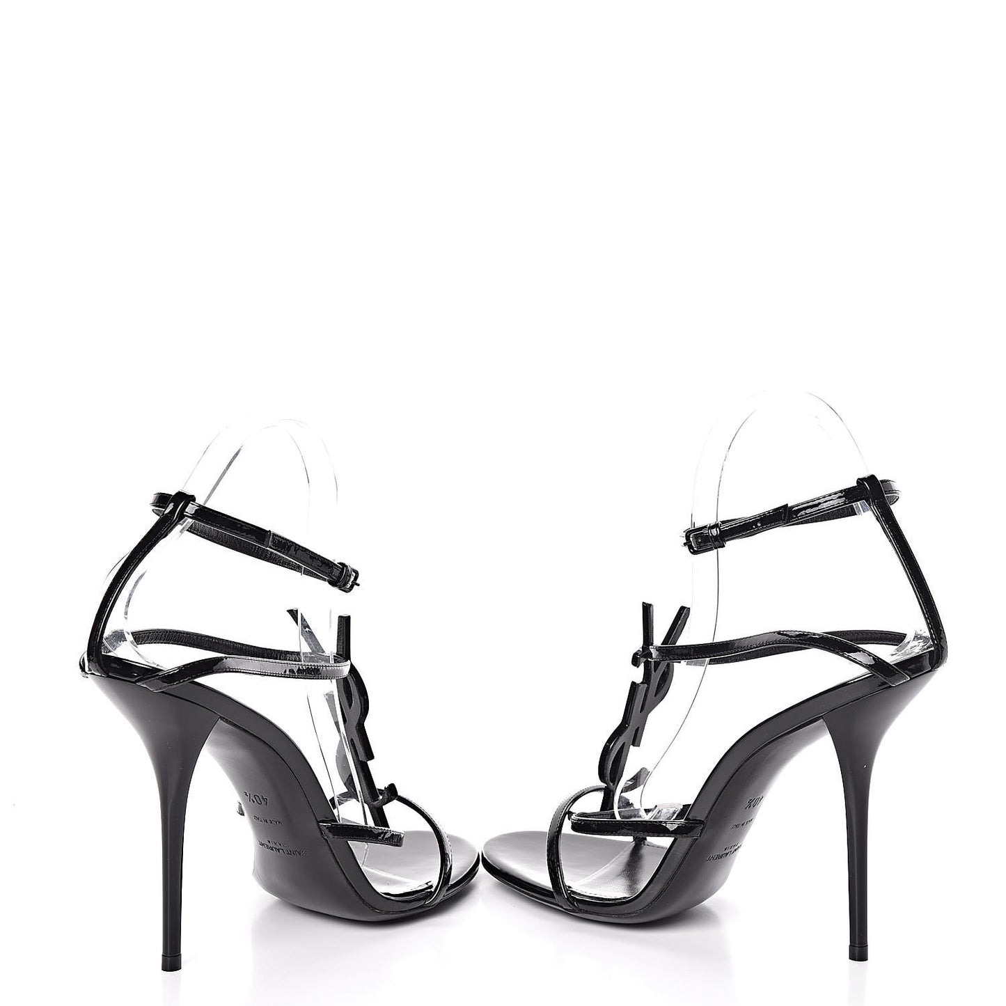 Calfskin Cassandra 110 Ankle Strap Sandals 40.5 Black
