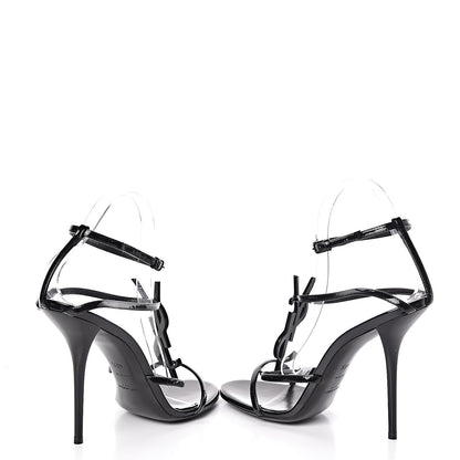 Saint Laurent Calfskin Cassandra 110 Ankle Strap Sandals 40.5 Black 6 of 10