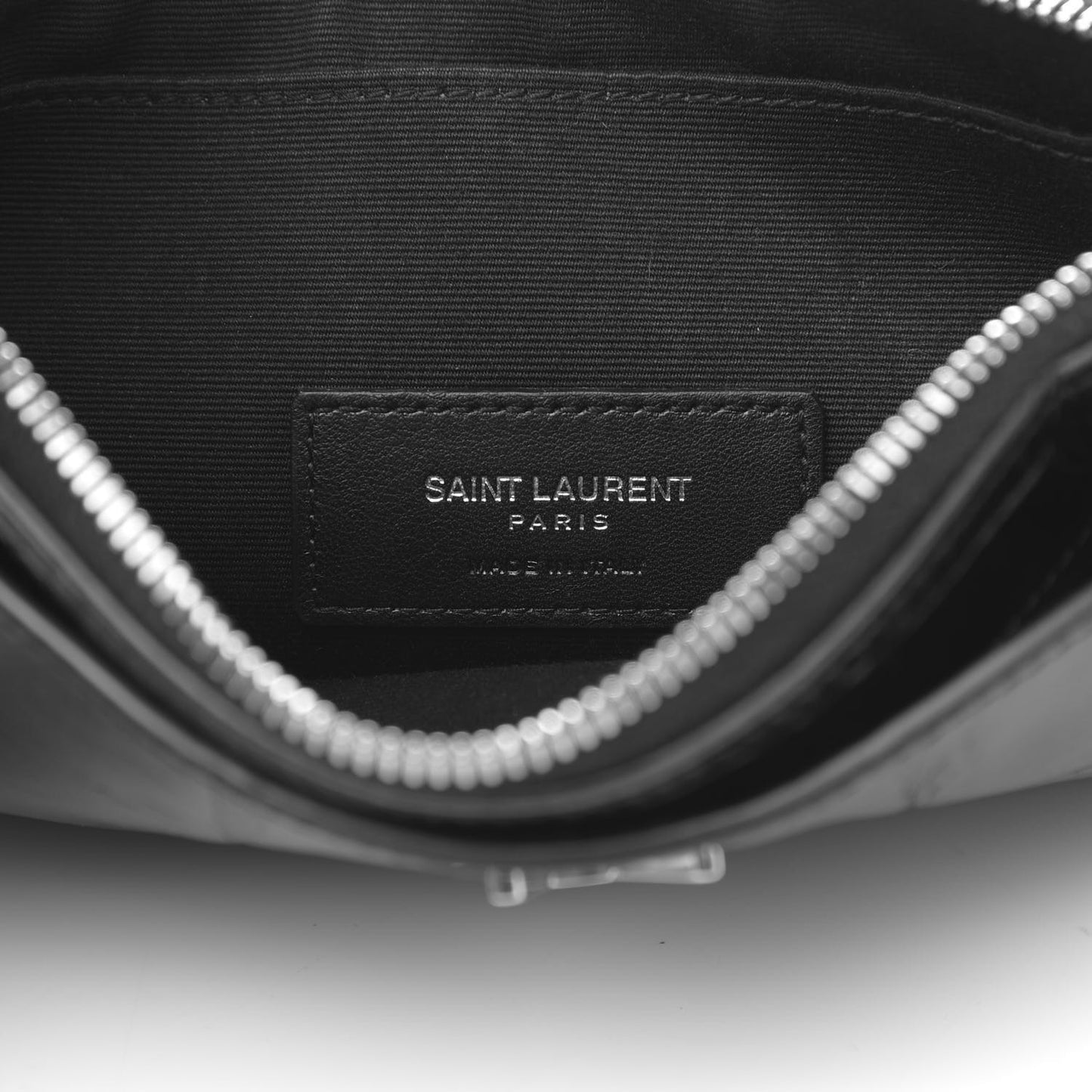 Calfskin Crocodile Embossed Monogram Bill Pouch Black