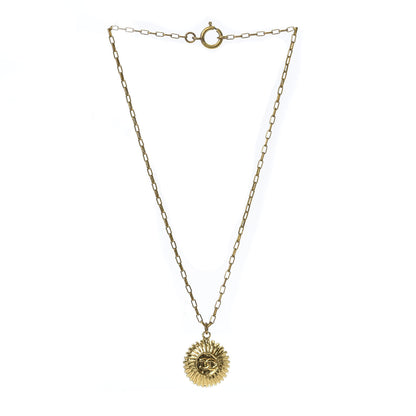 Chanel CC Sunburst Chain Pendant Necklace Gold 2 of 5