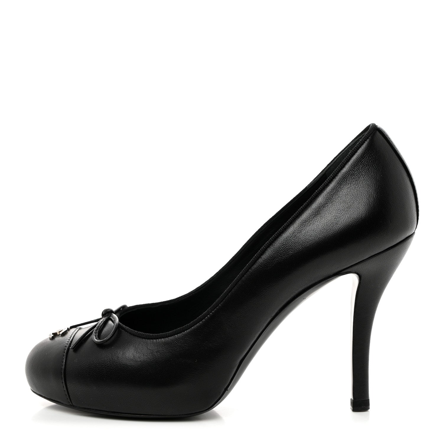 Chanel Lambskin Cap Toe CC Pumps 37 Black 1 of 9