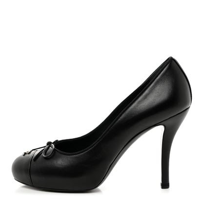 Chanel Lambskin Cap Toe CC Pumps 37 Black 1 of 9