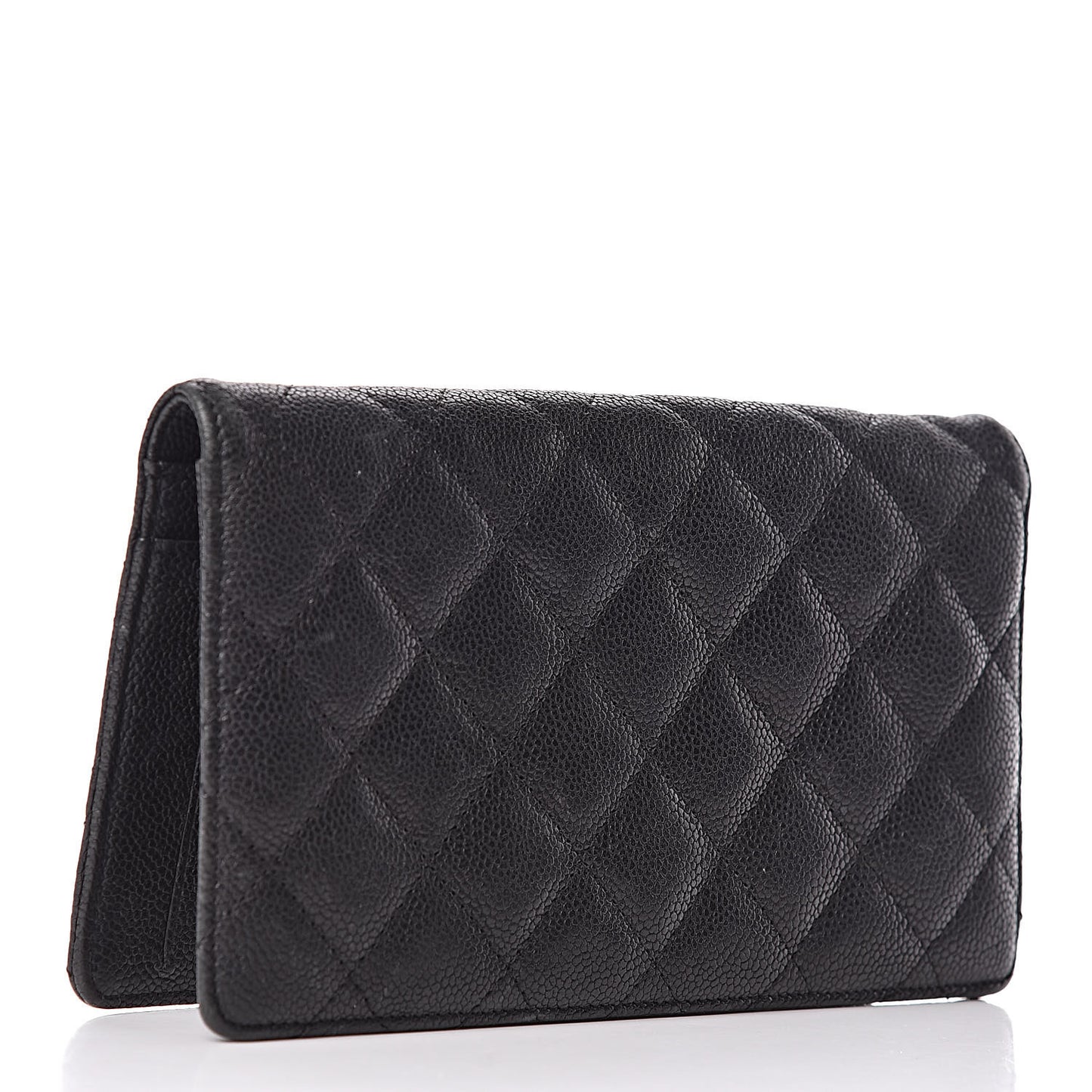 Caviar Quilted Reissue Yen Wallet Black