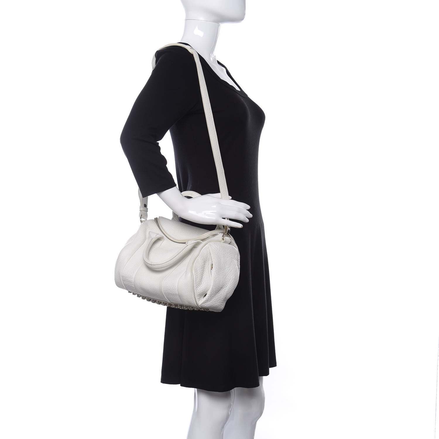 Alexander Wang Pebbled Lambskin Rockie White Gold Hardware 2 of 9