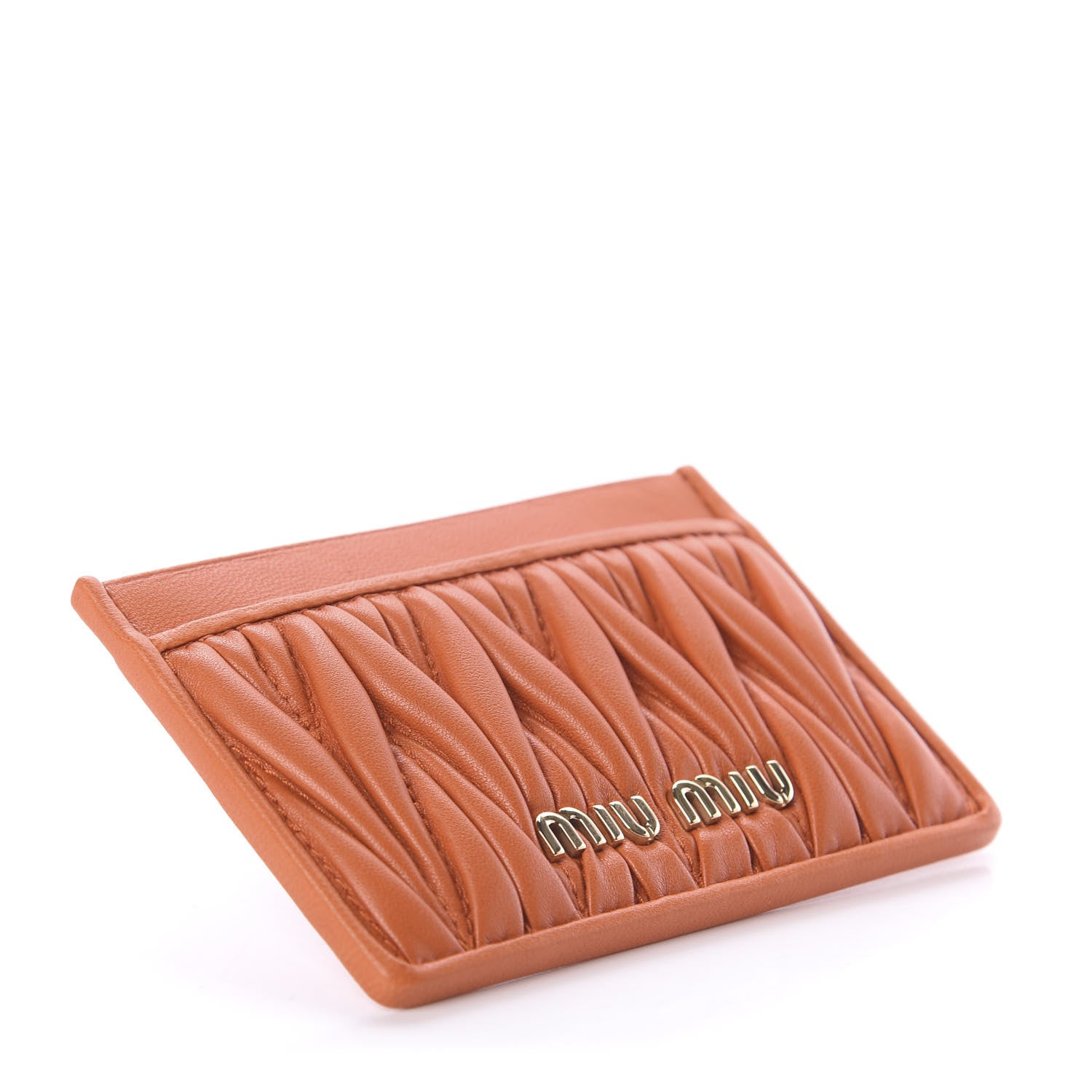 Miu Miu Nappa Matelasse Card Case Papaya 3 of 6