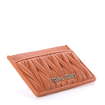 Miu Miu Nappa Matelasse Card Case Papaya 3 of 6
