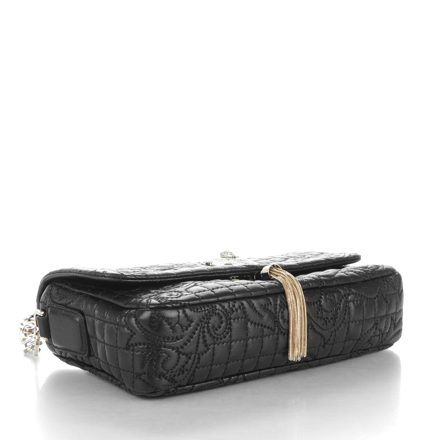 Versace Nappa Barocco Quilted Calliope Vanitas Shoulder Bag Black 4 of 7
