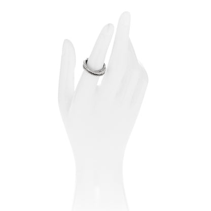 David Yurman Sterling Silver Diamond 7mm Crossover Ring 50 5.5 2 of 5