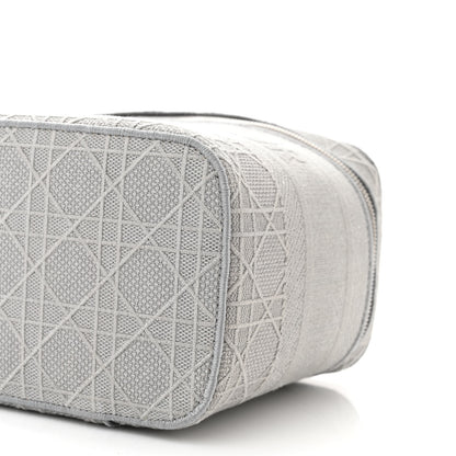 Christian Dior Canvas Embroidered Cannage Diortravel Vanity Case Grey 9 of 10