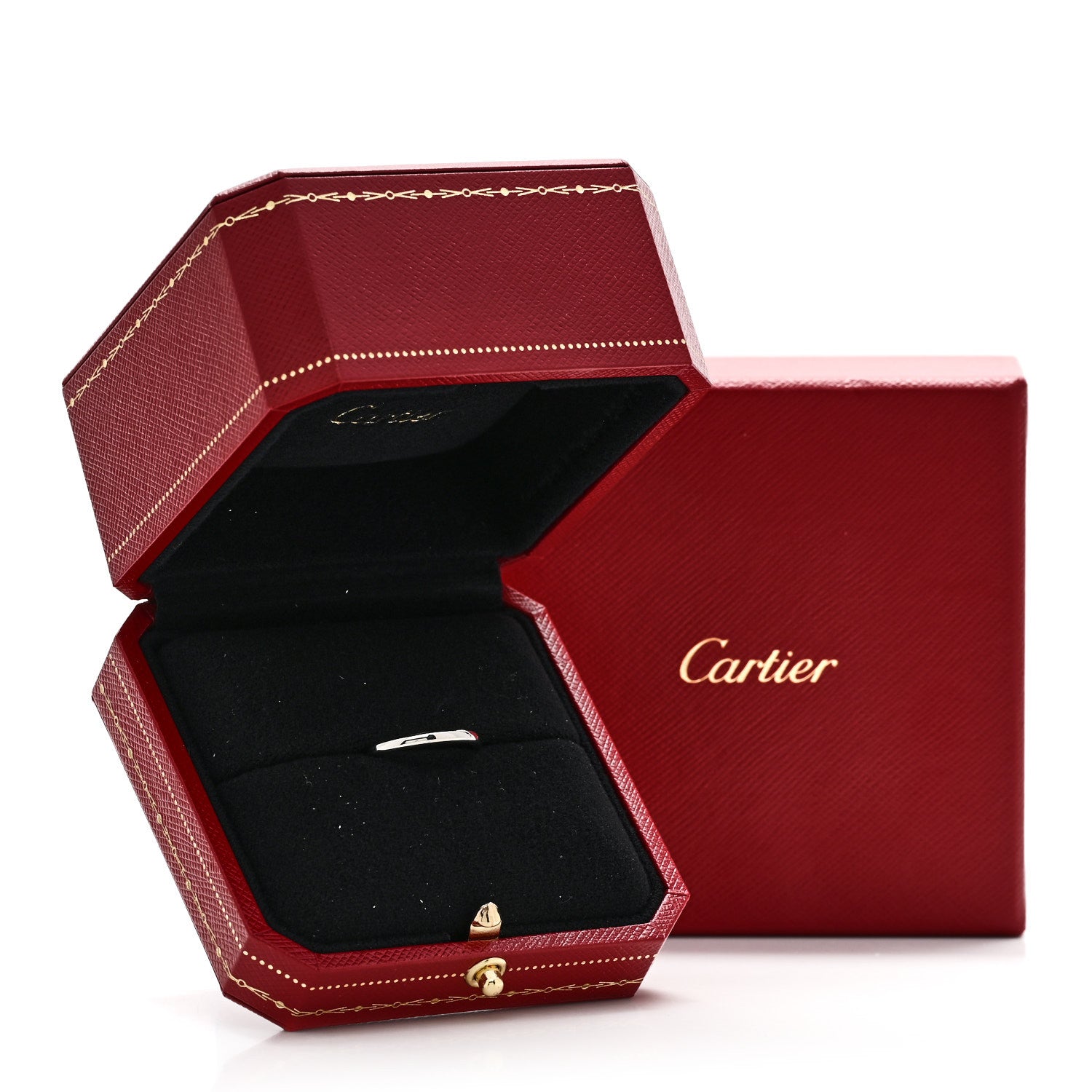 Cartier Platinum 2mm 1895 Wedding Band Ring 53 6.5 5 of 5