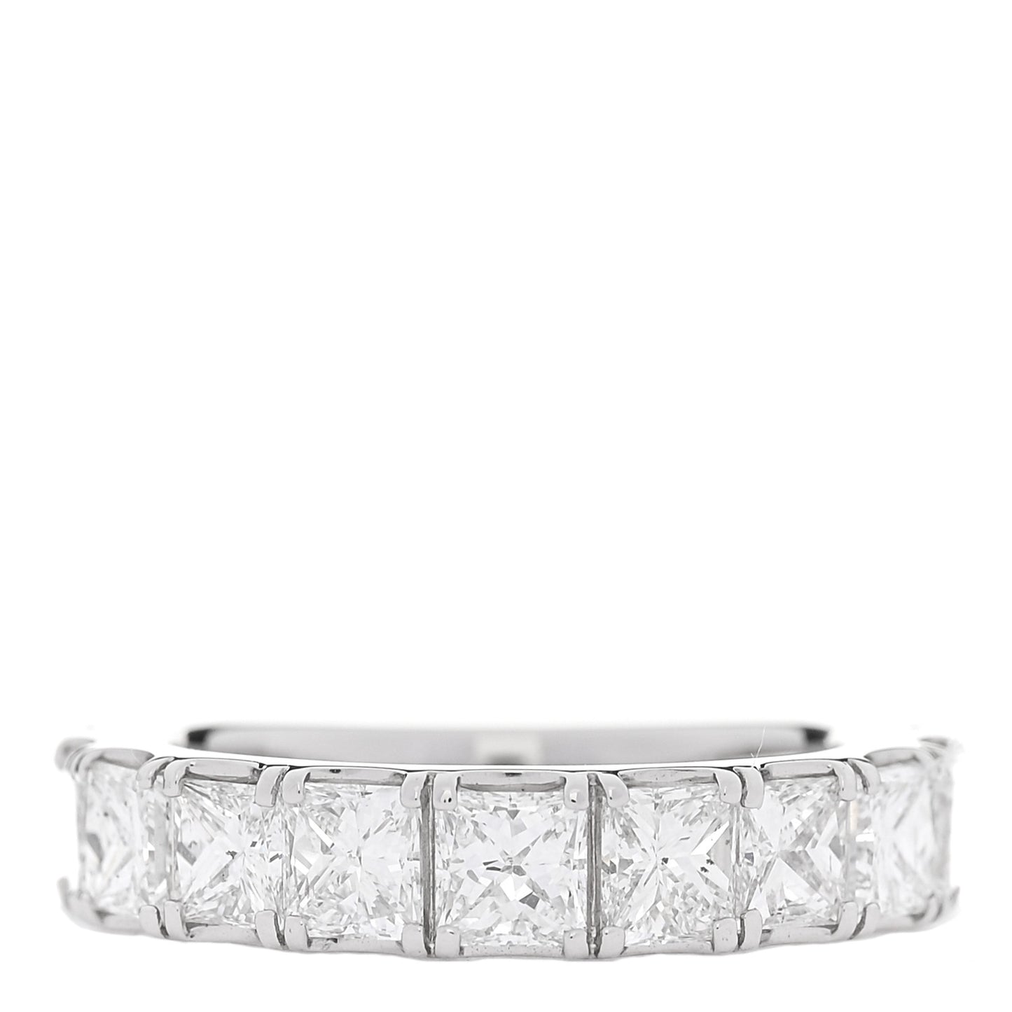 Platinum Diamond 3.00ct Princess Cut Half Eternity Band Ring 53 6.25