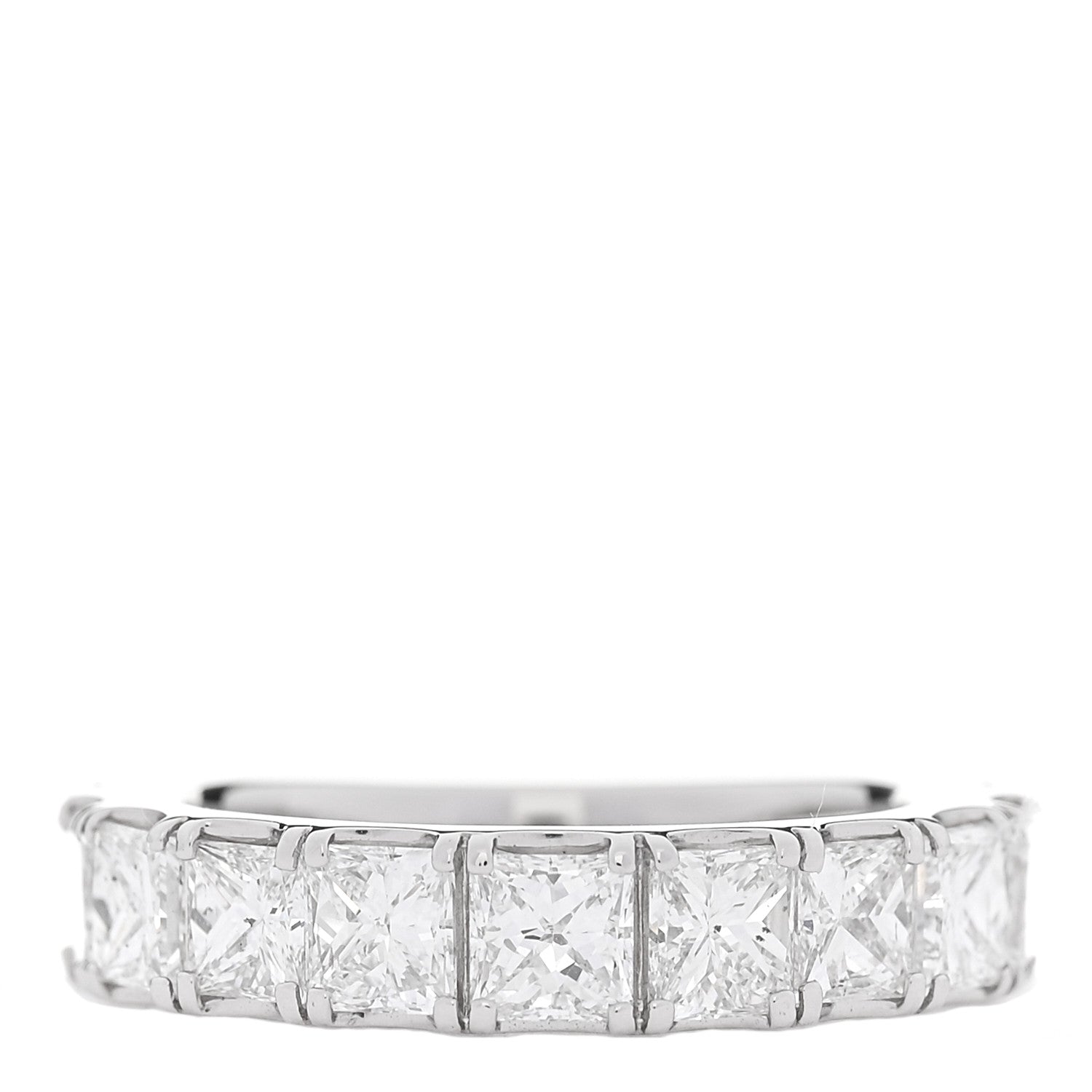 Parker & West by FASHIONPHILE Platinum Diamond 3.00ct Princess Cut Half Eternity Band Ring 53 6.25 1 of 4