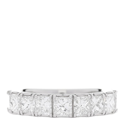 Parker & West by FASHIONPHILE Platinum Diamond 3.00ct Princess Cut Half Eternity Band Ring 53 6.25 1 of 4