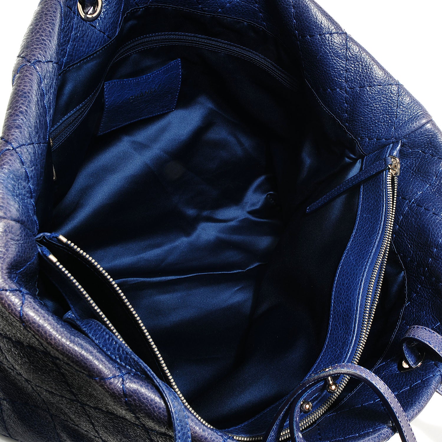 Chanel Glazed Calfskin XL On The Road Tote Dark Blue 5 of 7