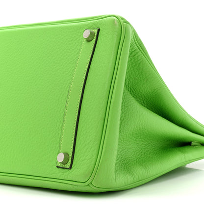 Hermes Taurillon Clemence Birkin 35 Vert Cru 9 of 15