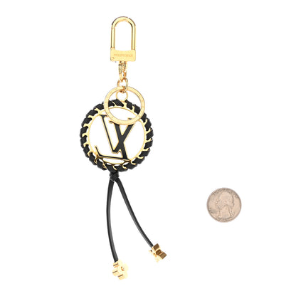 Louis Vuitton Metal Lambskin Enamel Very Bag Charm Key Holder Black 2 of 6