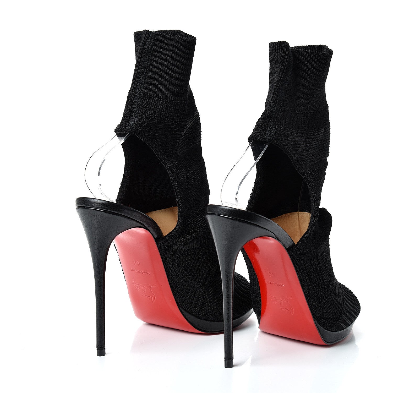 Christian Louboutin Maille Tricot Nappa Cheminene 120 Sock Ankle Boots 40 Black 4 of 10