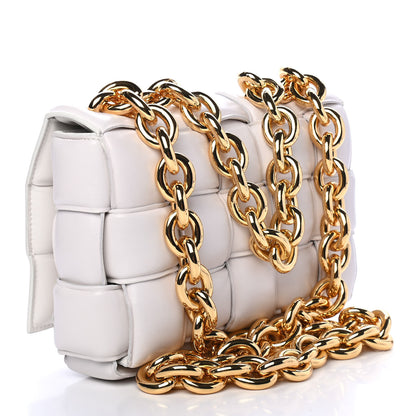 Bottega Veneta Lambskin Maxi Intreccio Padded Chain Cassette Crossbody Bag White 2 of 4