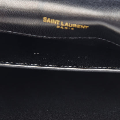 Saint Laurent Suede Crystal Medium Classic Monogram Kate Satchel Black 8 of 15