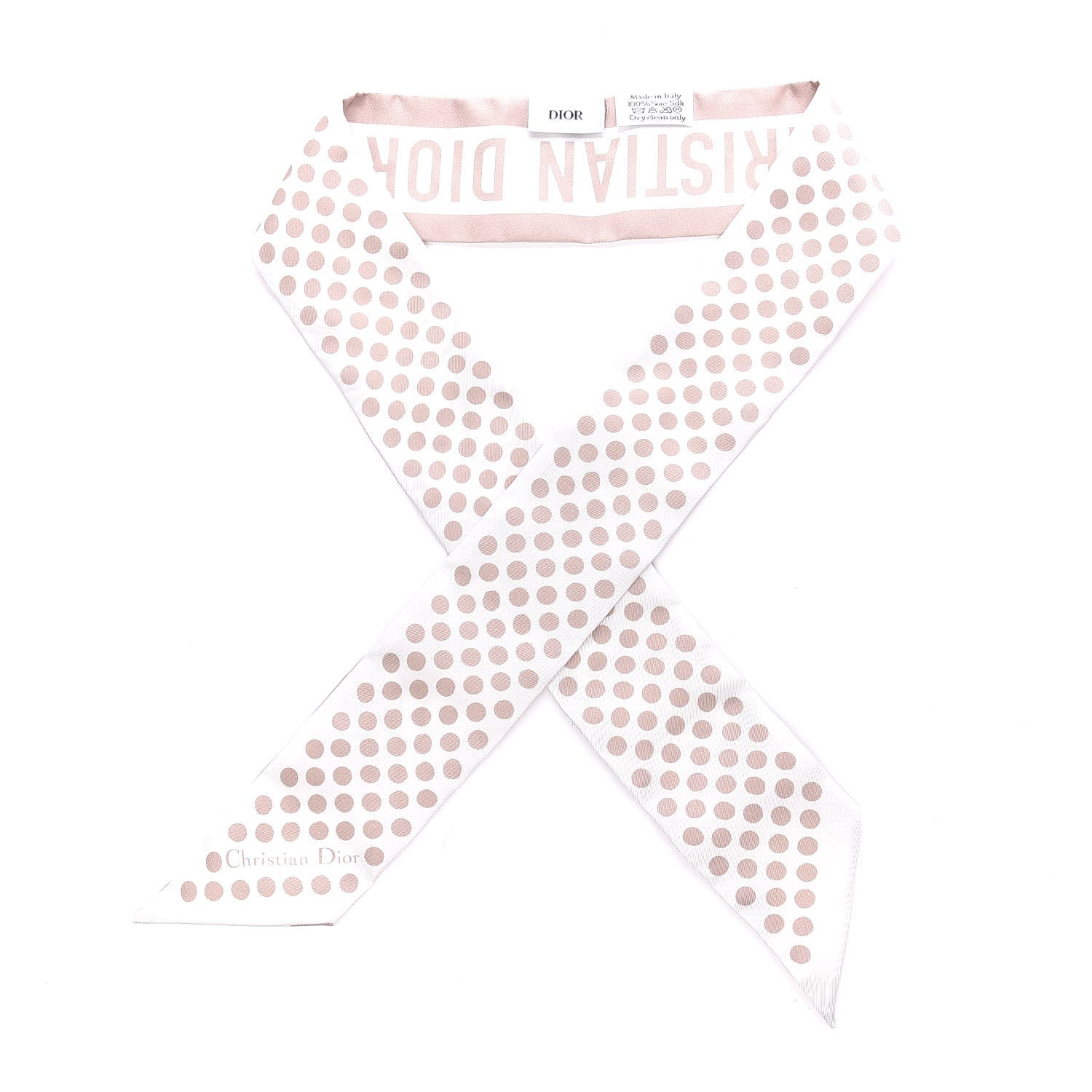 Christian Dior Silk Dots Mitzah Scarf Pink 1 of 4