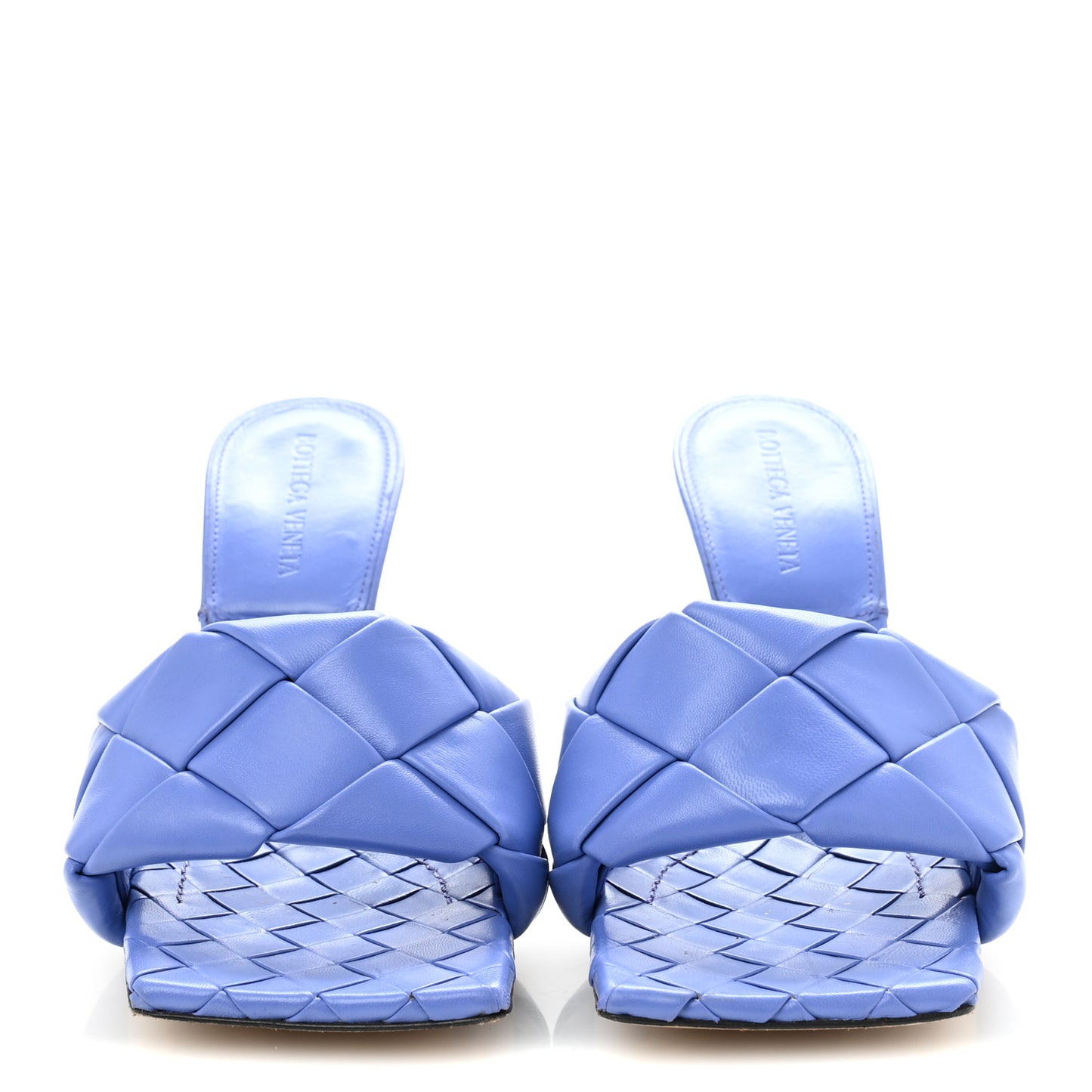 Nappa Maxi Intrecciato Lido 90mm Mule Sandals 38.5 Indigo