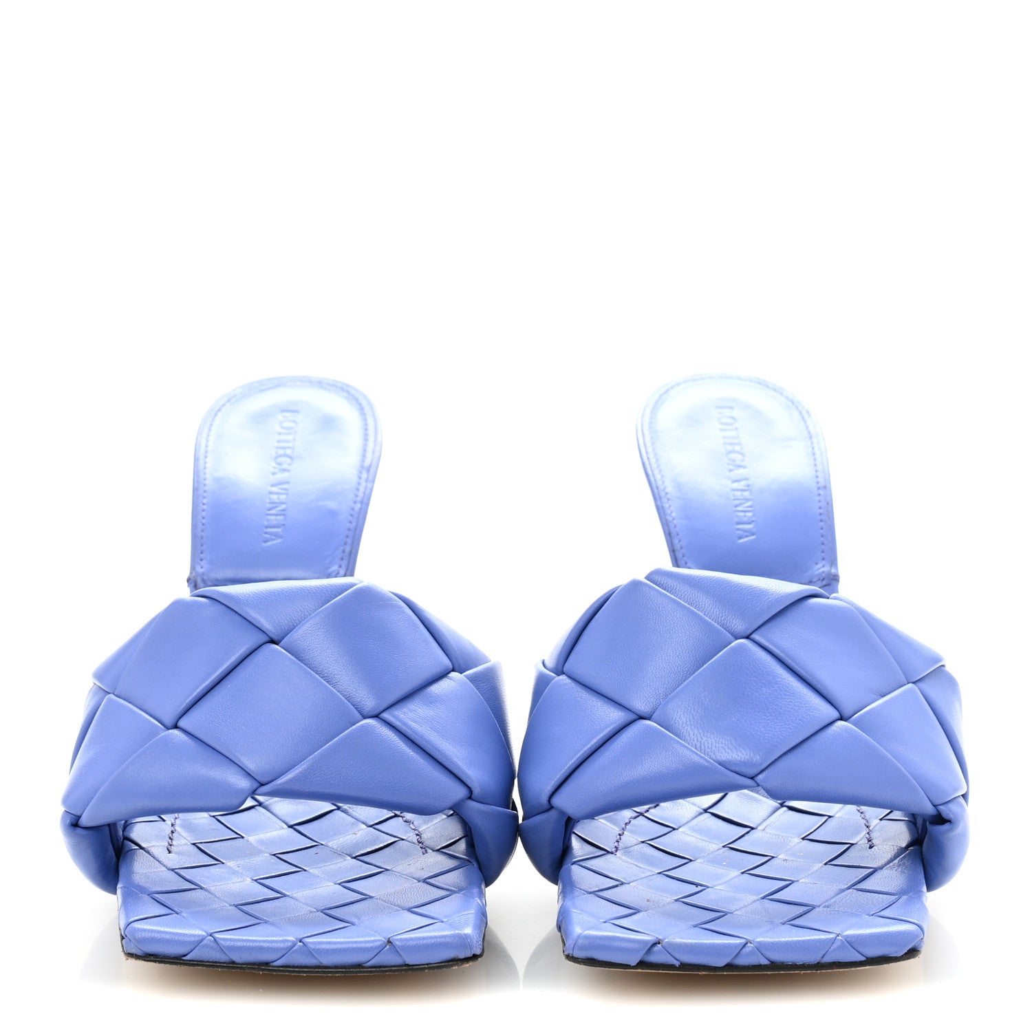 Bottega Veneta Nappa Maxi Intrecciato Lido 90mm Mule Sandals 38.5 Indigo 3 of 10