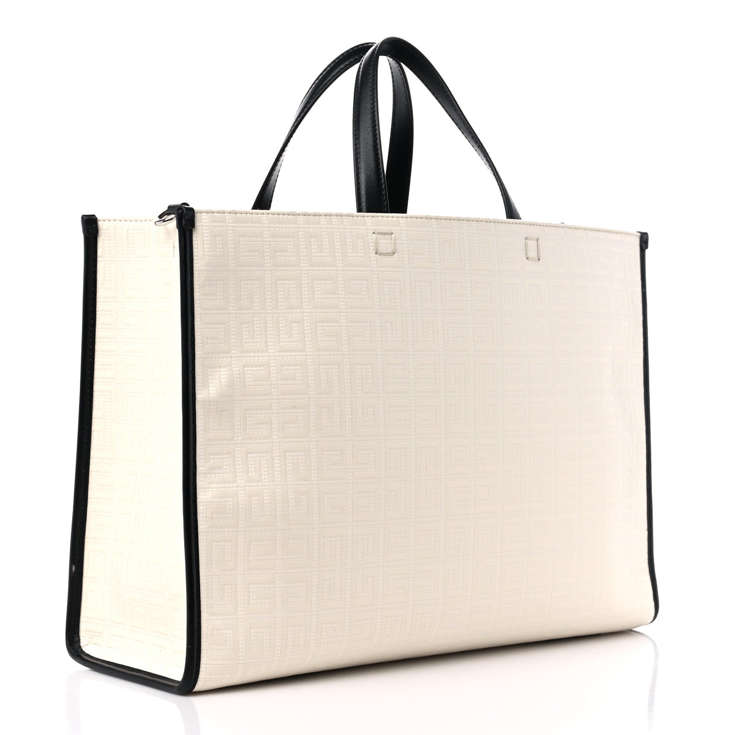 Canvas Logo 4G Embossed Medium Tote Beige Black