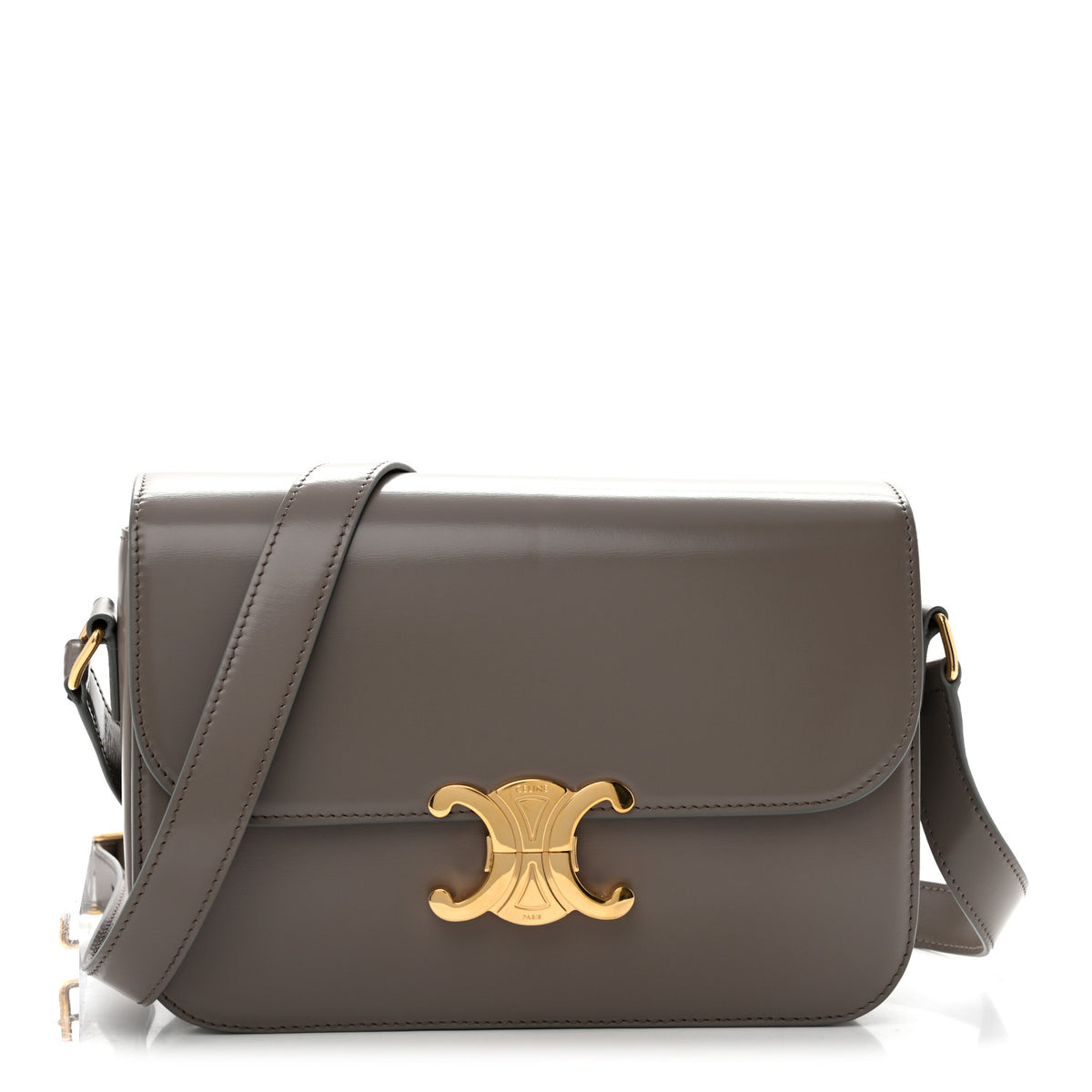 Celine Shiny Calfskin Medium Triomphe Pebble 1 of 12