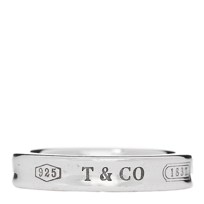 Tiffany Sterling Silver Narrow 1837 Band Ring 51 5.75 1 of 4