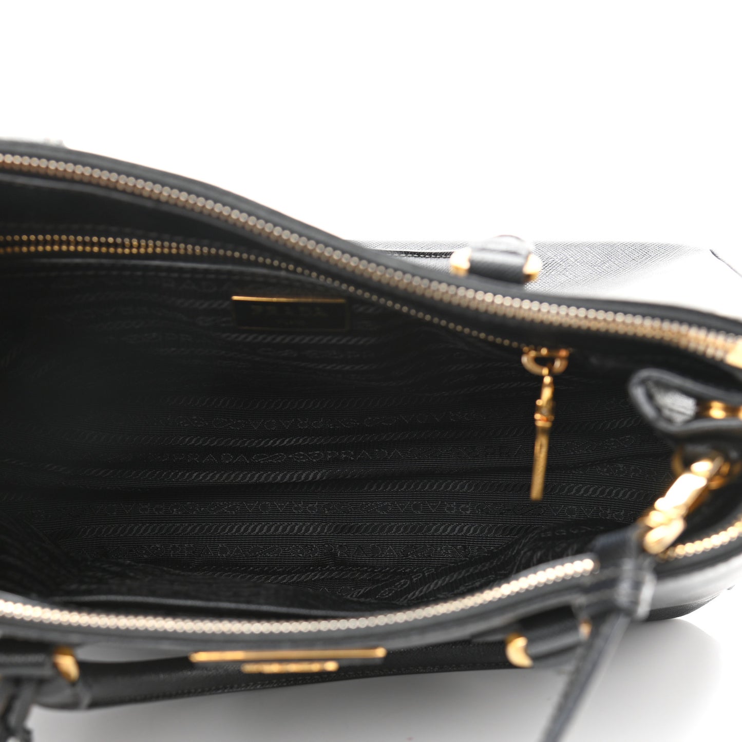 Saffiano Small Galleria Double Zip Tote Black