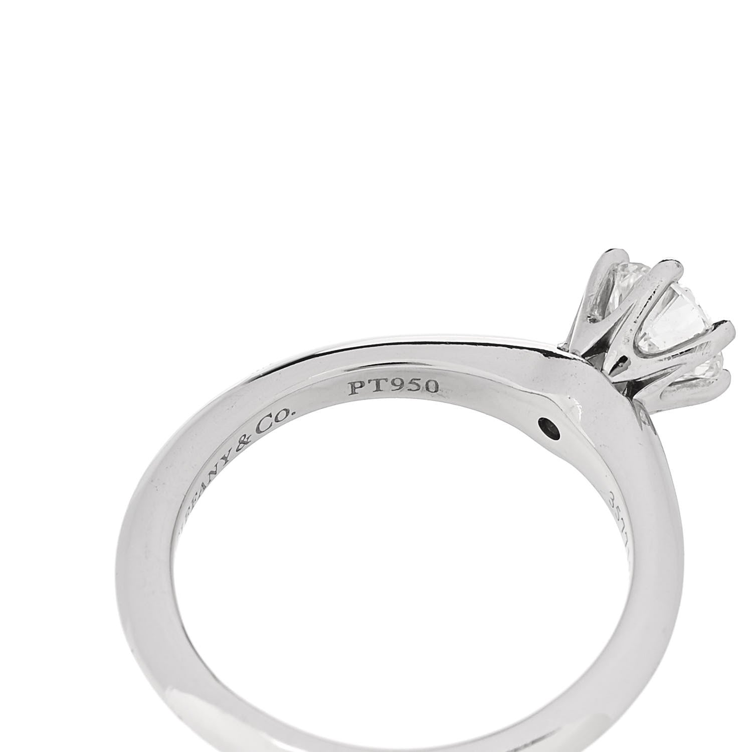 Tiffany Platinum Diamond .46ct Solitaire Engagement Ring 46 3.75 7 of 8