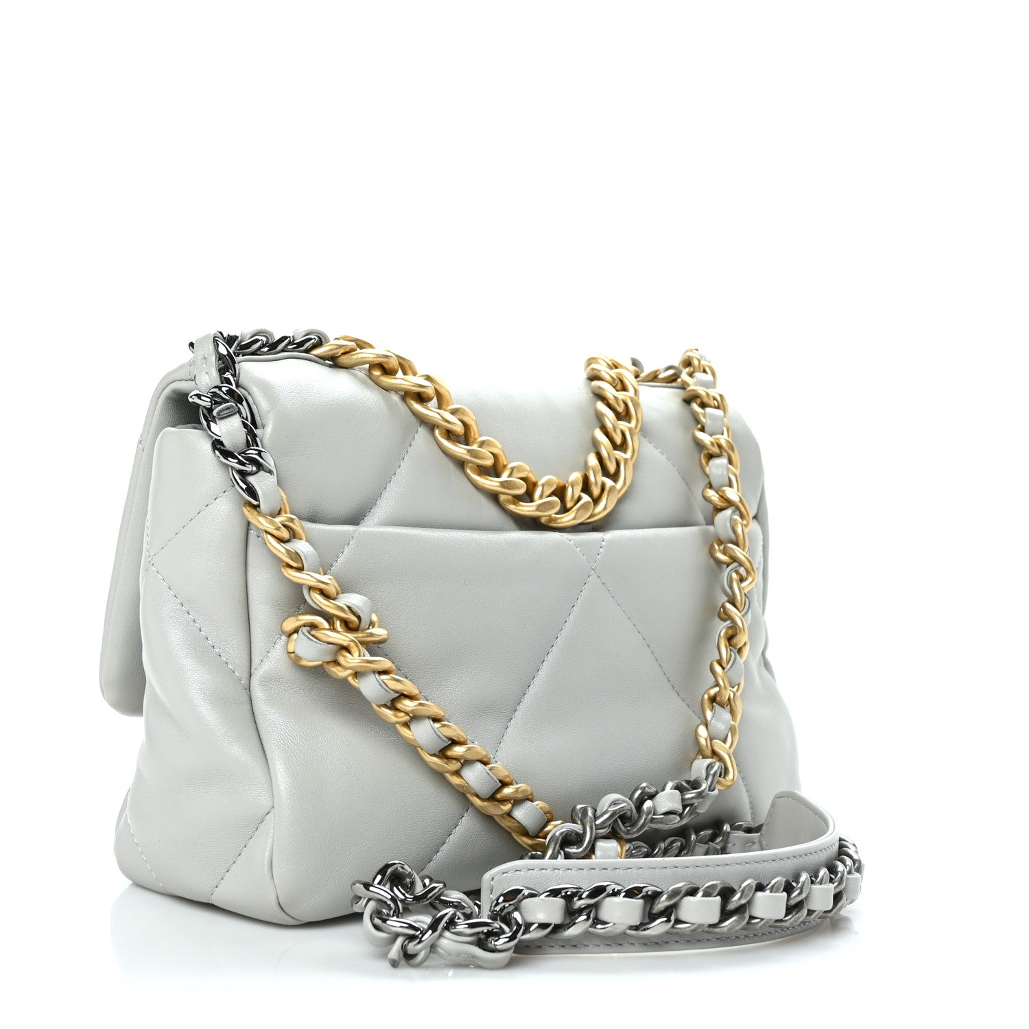 Chanel Lambskin Quilted Medium Chanel 19 Flap Grey 3 of 9
