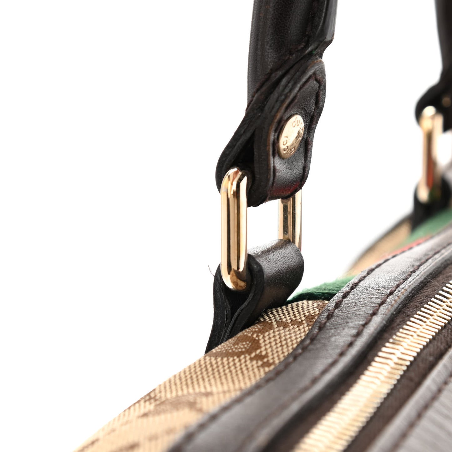Monogram Vintage Web Medium Boston Dark Brown