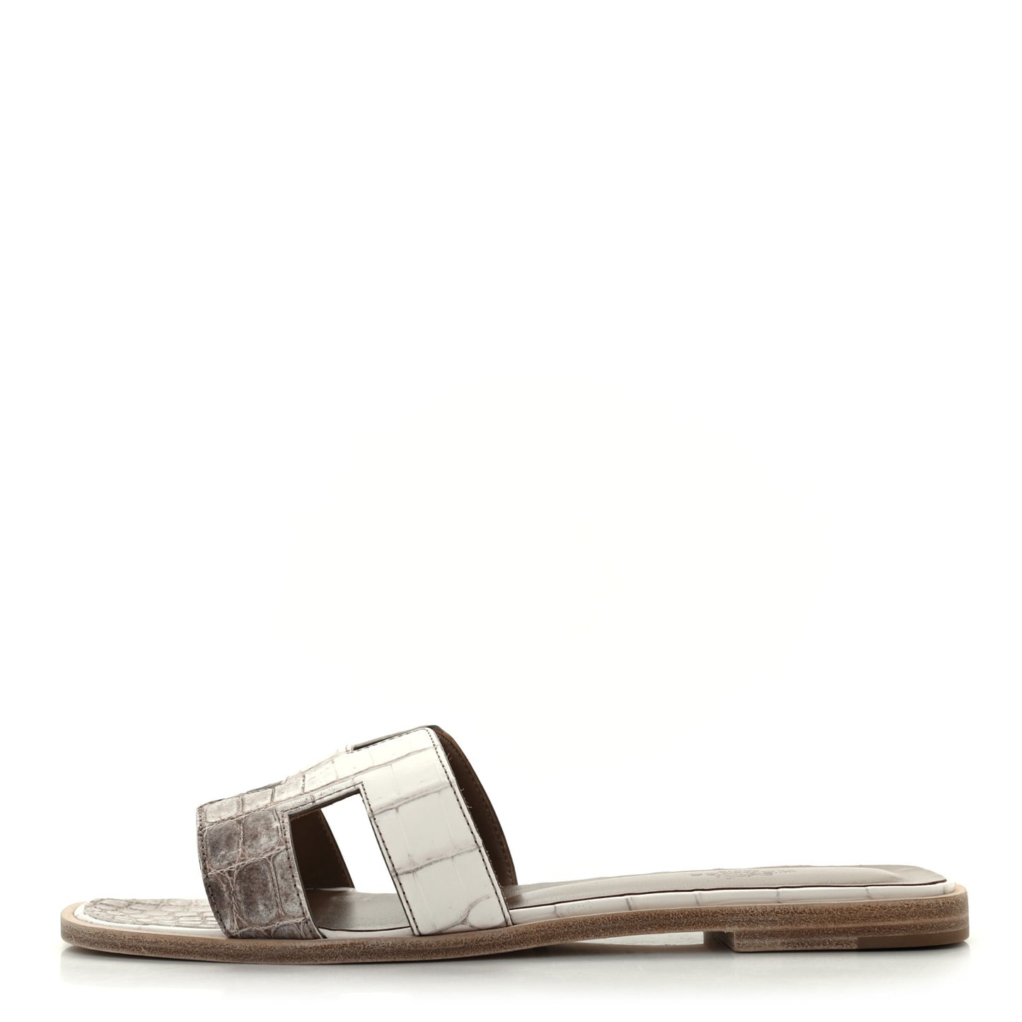 Matte Niloticus Crocodile Himalaya Oran Sandals 39 Blanc