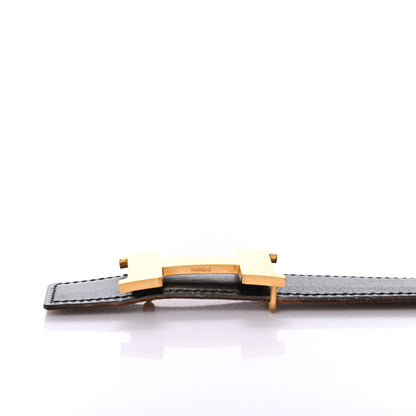 Hermes Box Courchevel 24mm Constance H Belt 75 Gold Black 4 of 10