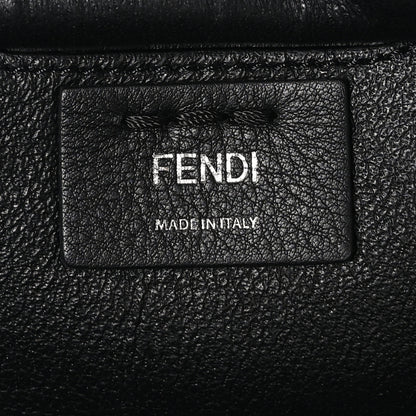 Fendi Vitello Pelo Flamingo Crocodile Embossed Petite 3Jours Tote Black 6 of 9