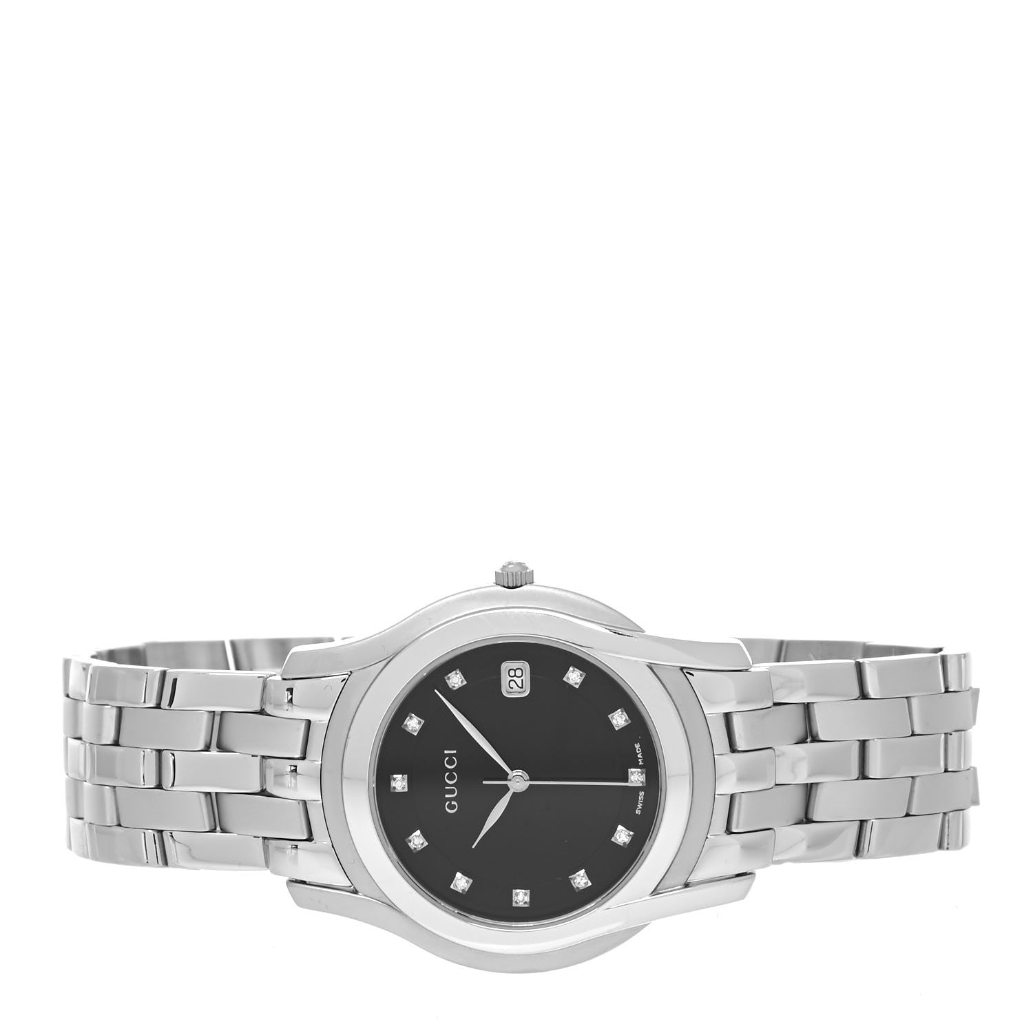 Gucci Stainless Steel Diamond 35mm 5500M Quartz Watch Black 2 of 5