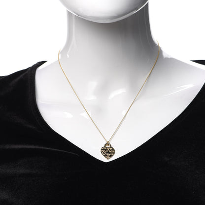 Tiffany 18K Yellow Gold Notes I Love You Heart Tag Pendant Necklace 2 of 5