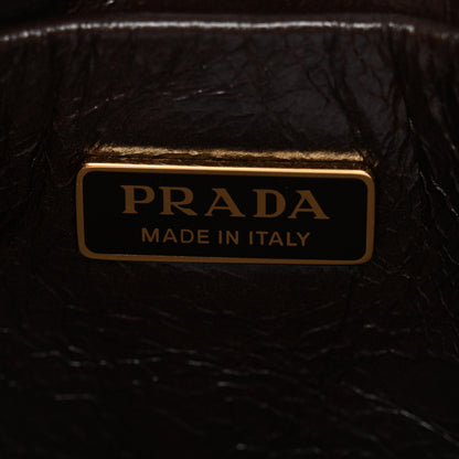 Prada Soft Lux Calfskin Mini Bonnie Dark Brown 6 of 9