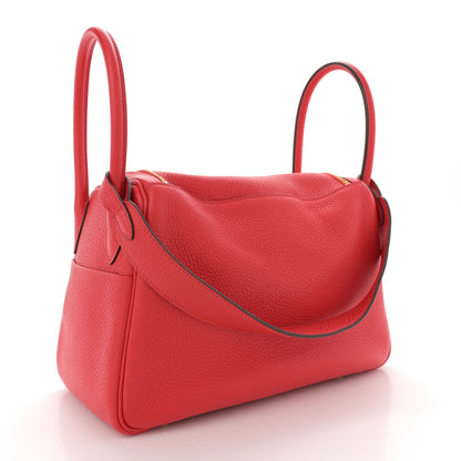 Hermes Taurillon Clemence Lindy 26 Rouge Casaque 3 of 12