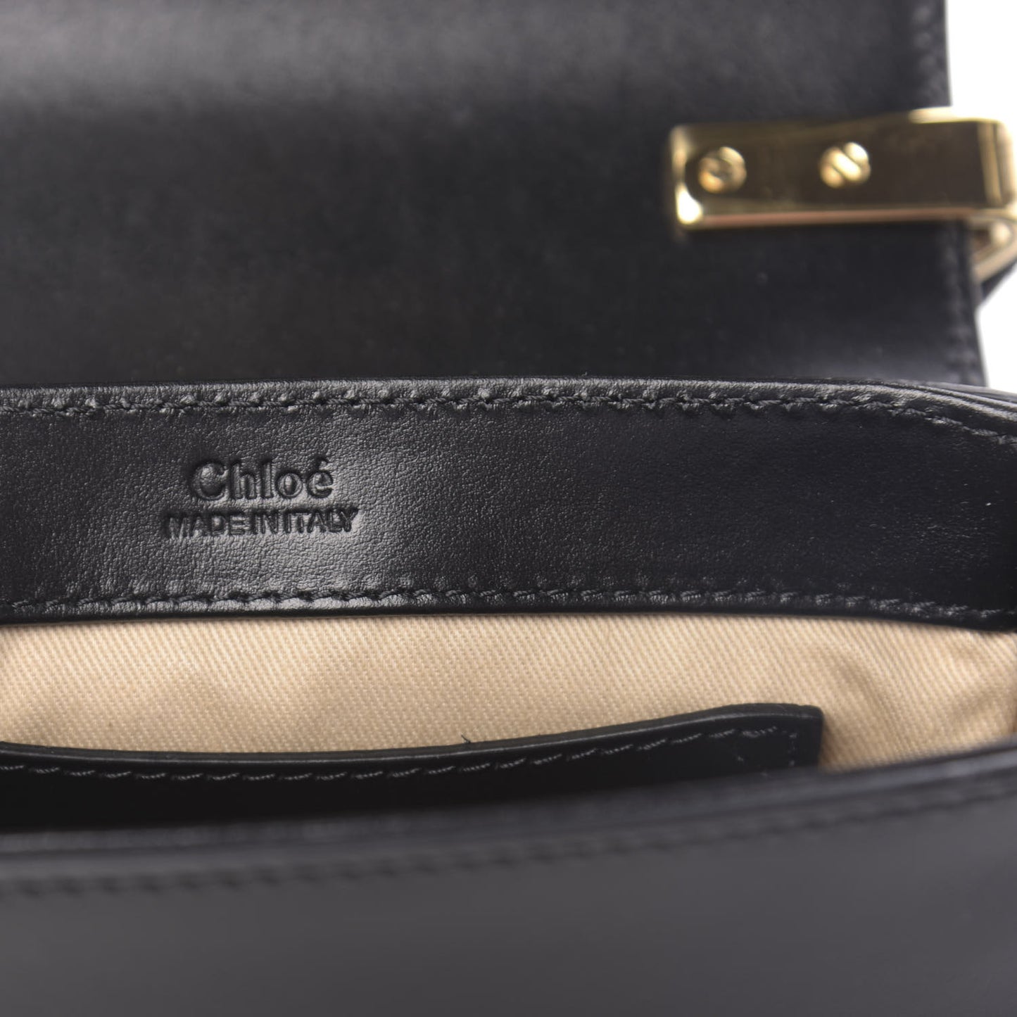 Shiny Calfskin Suede Mini C Double Carry Black