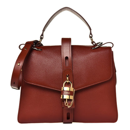 Chloe Grained Deerskin Shiny Calfskin Large Aby Day Shoulder Bag Sepia Brown 1 of 4
