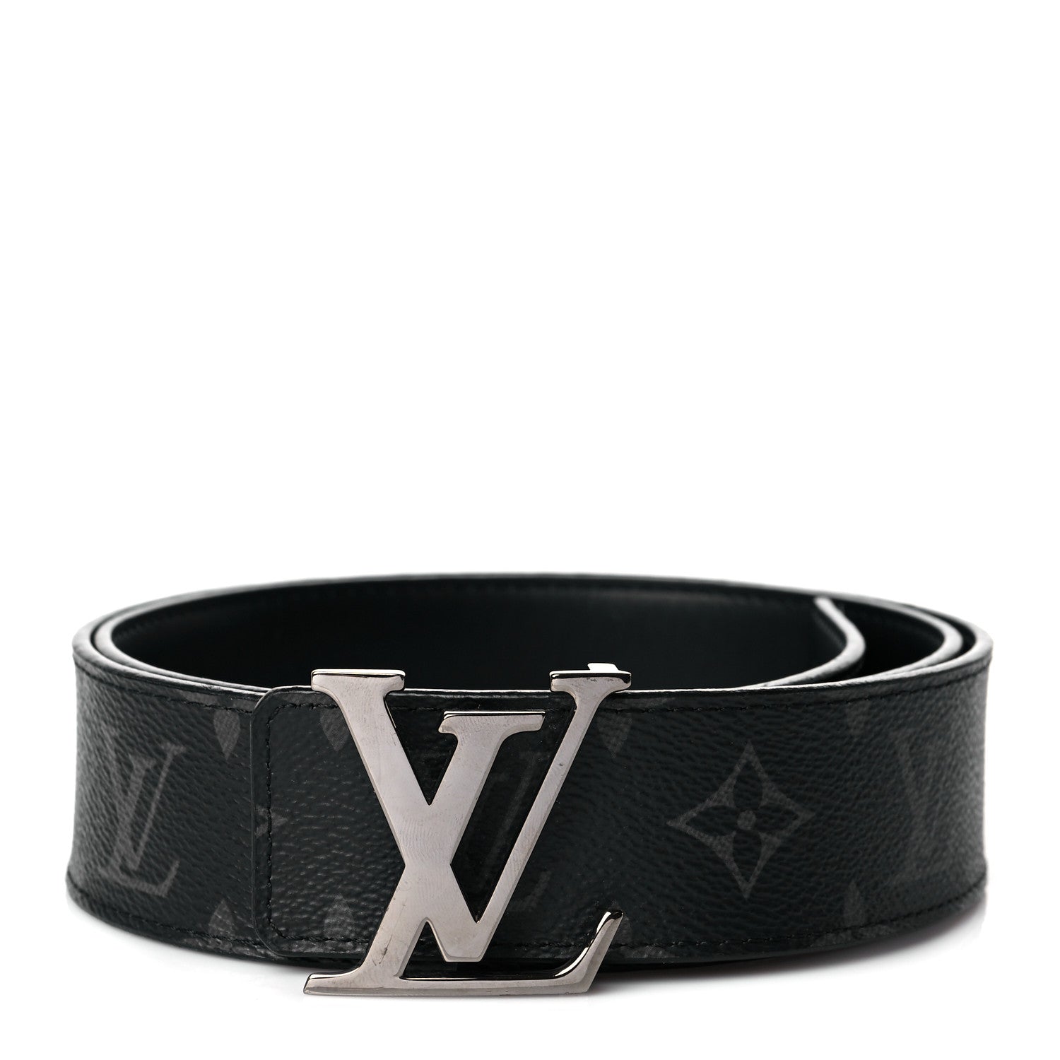 Louis Vuitton Monogram Eclipse Taigarama 40mm LV Initiales Reversible Belt 90 36 Black 1 of 8