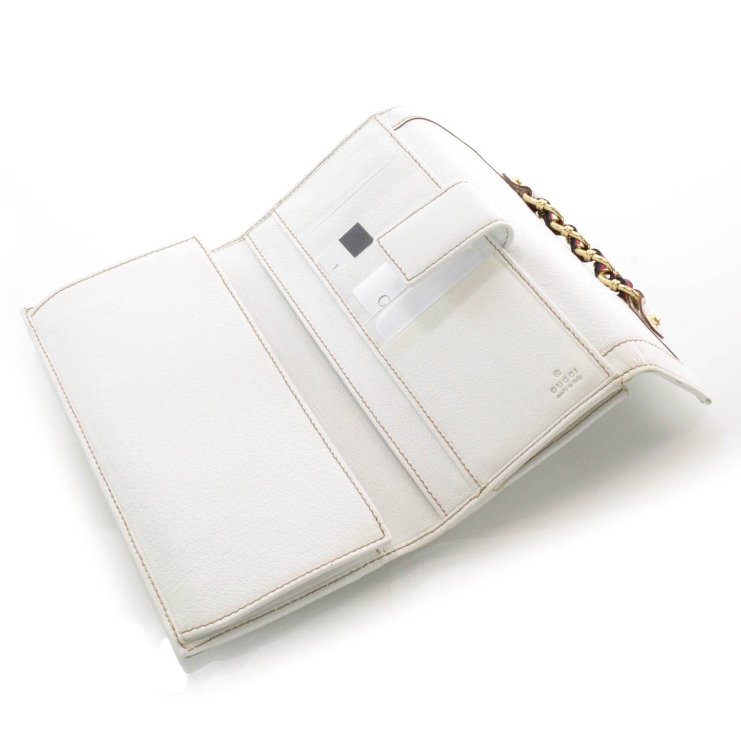 Leather Capri Continental Wallet White