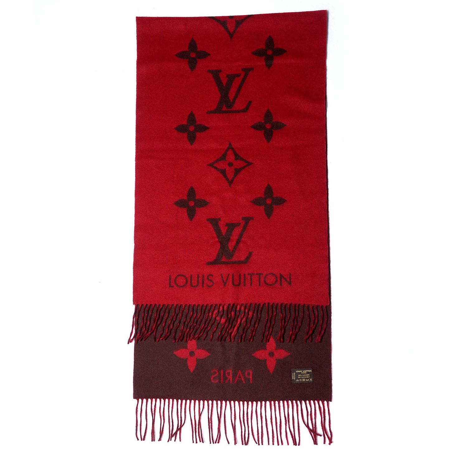 Cashmere Monogram Reykjavik Scarf Rouge
