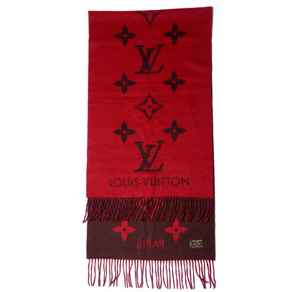 Louis Vuitton Cashmere Monogram Reykjavik Scarf Rouge 4 of 5